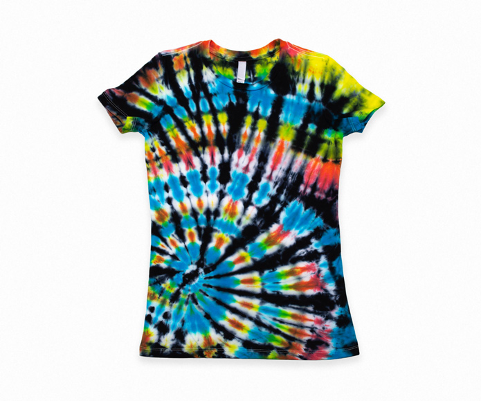 Women's t-shirt in midnight color twist tie dye