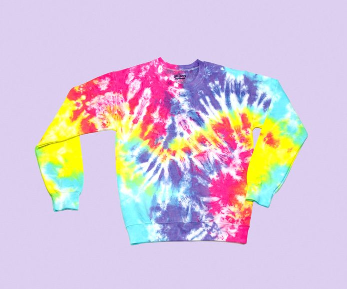 Unisex sweatshirt in sherbet burst tie dye