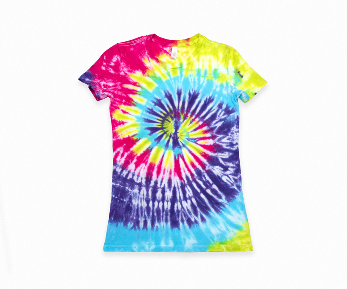 Women's fitted t-shirt in unicorn twist tie dye