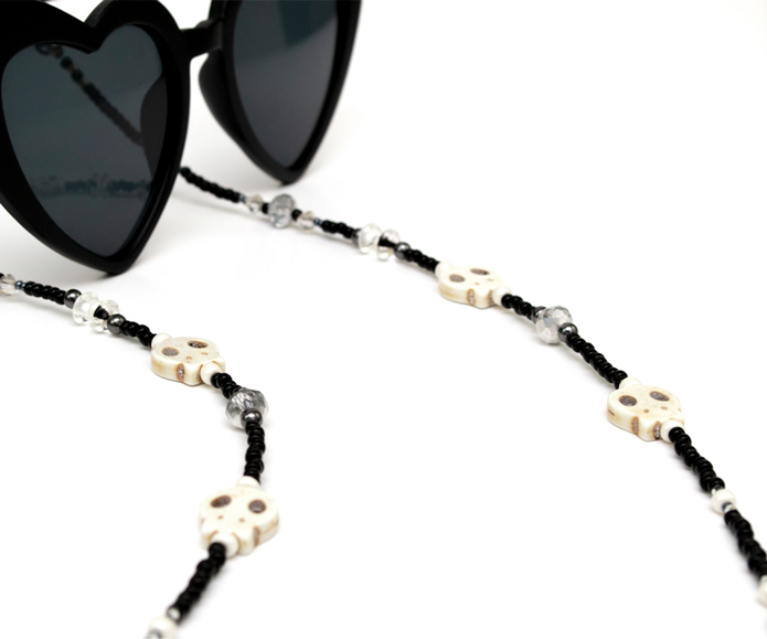 Midnight skull sunglass holder