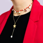 Believe-Red—-2pc-Choker-and-Necklace-Set—Model