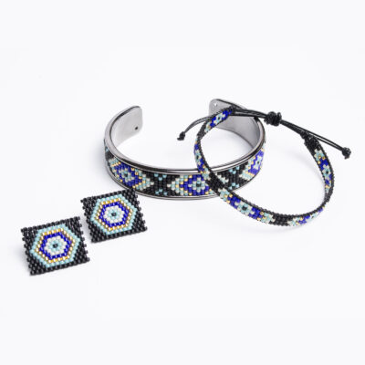 Geo Eye Bracelet and earrings set