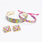 Geometric Pop Bracelet and earrings set