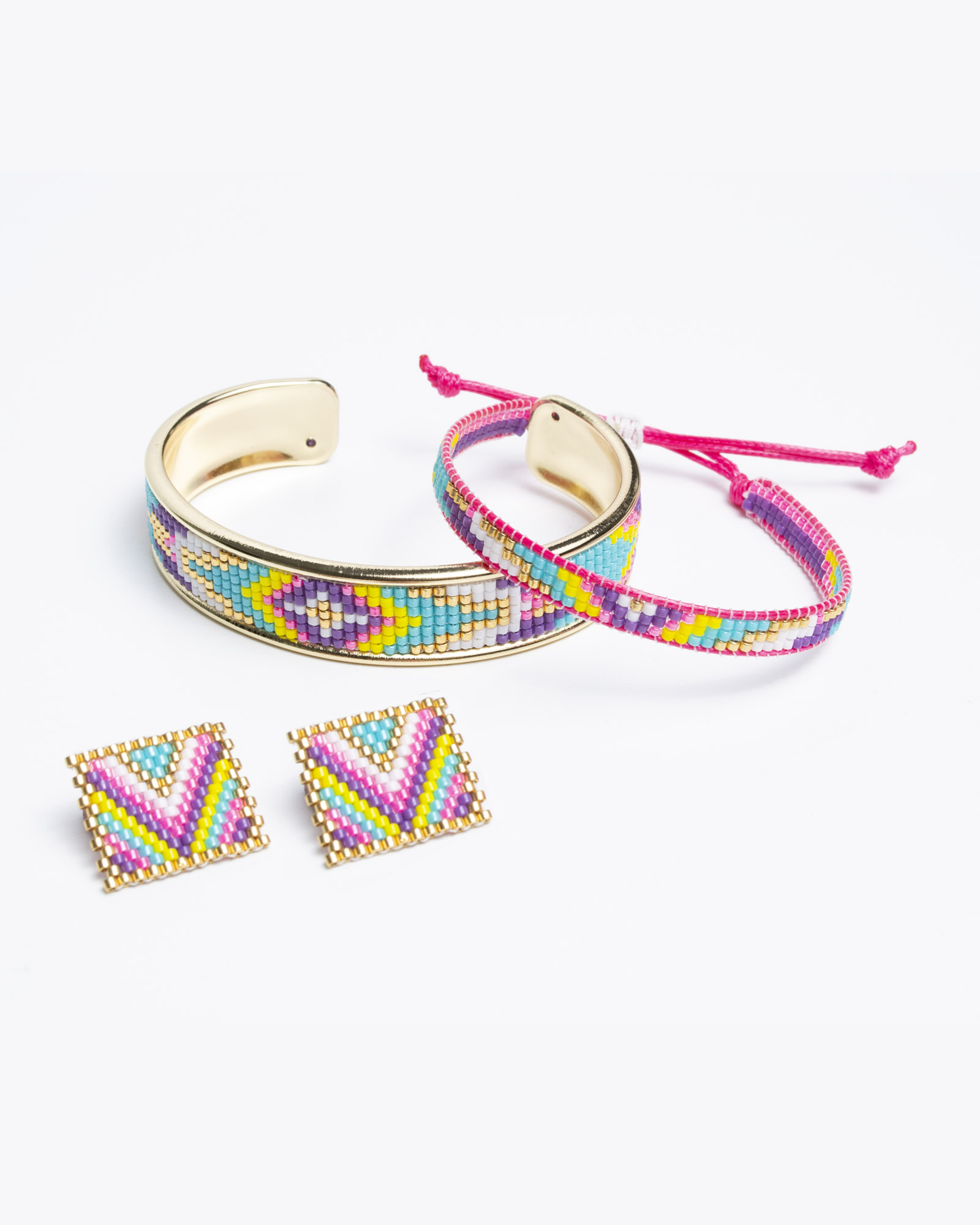 Geometric Pop Bracelet and earrings set