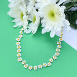 choker flor blanco-verde