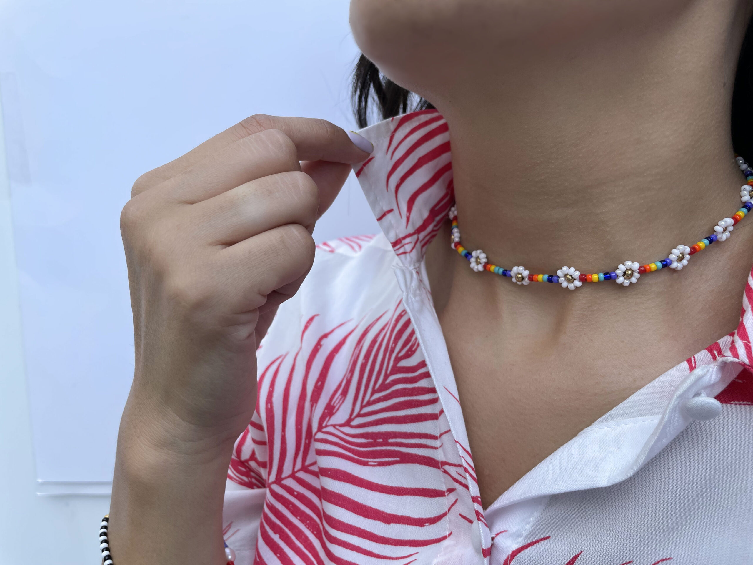 Rainbow Beaded Daisy Choker – Lina Lines – For design lovers, trendsetters  and fashionistas.