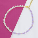 pearls purple anklet