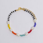 rainbow pearl bracelet